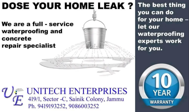 Unitech Enterprises: Two Decades of Excellence in Waterproofing Solutions Across Jammu & Kashmir
