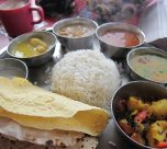 Traditional Indian thali meal