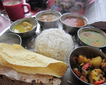Traditional Indian thali meal